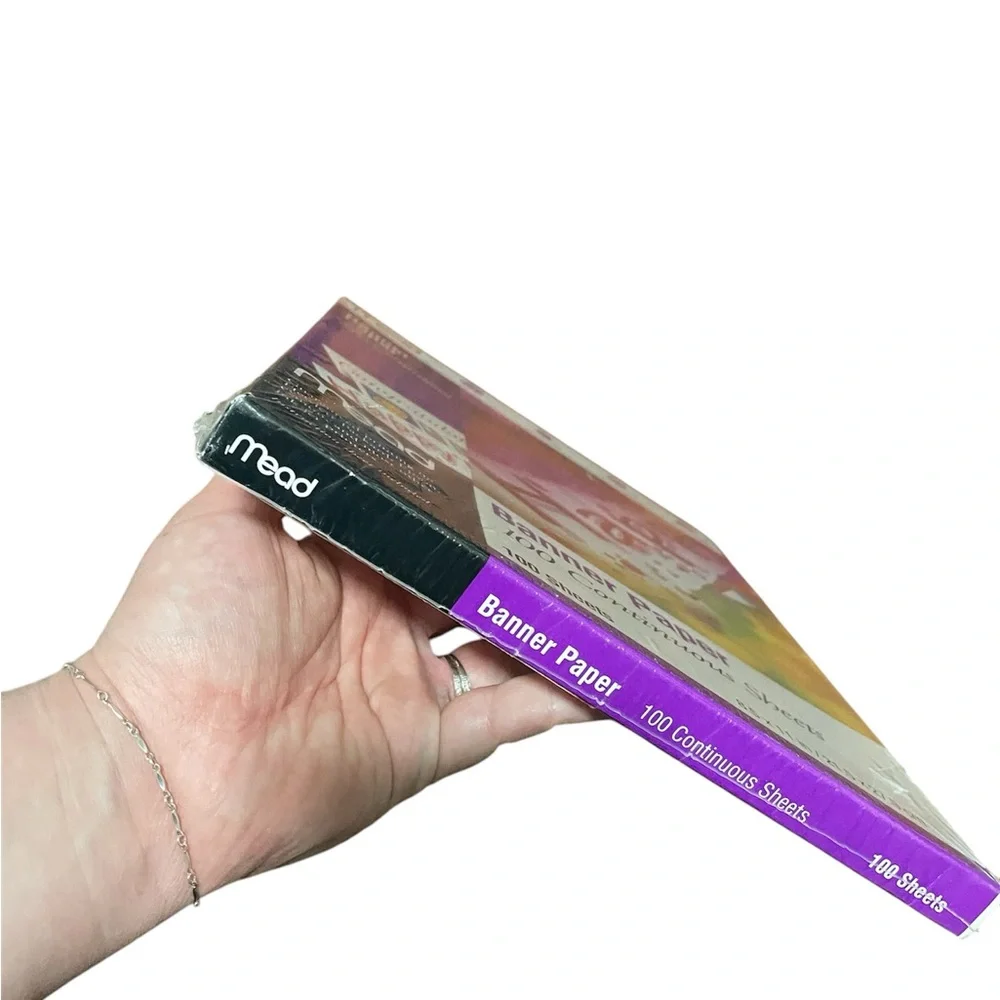 Mead Banner Paper 100 Continuous Sheets 8.5 x 11 in. Sealed 39152 vintage